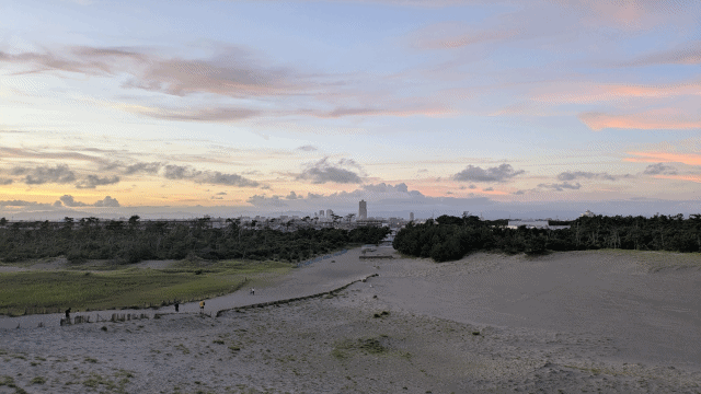 中田島砂丘から浜松市街地を望む